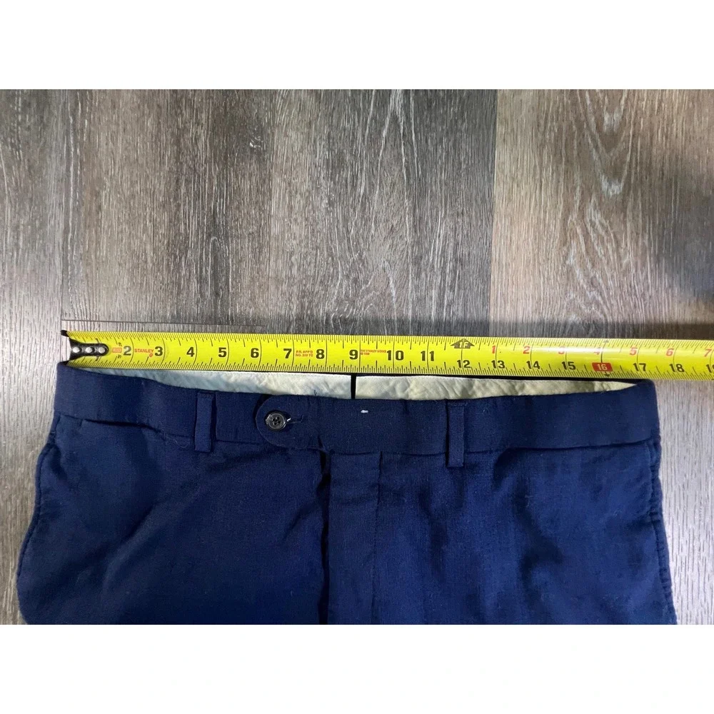 Unbranded Wool Silk Blend Dress Pants Mens 35 Navy Blue Made in Canada 41R 35
